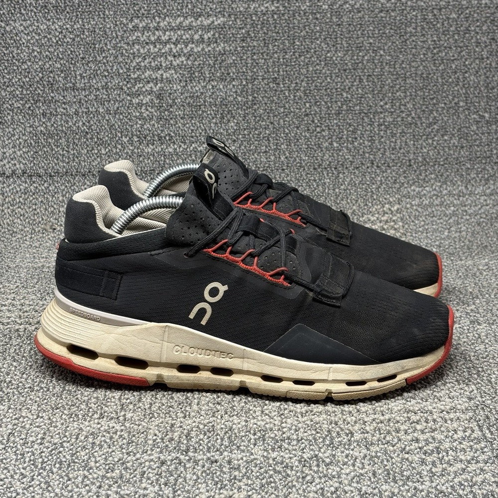 On Cloudnova 2 PWL R14 Men's 8.5 Black Red CloudTec Running Sneakers Shoes